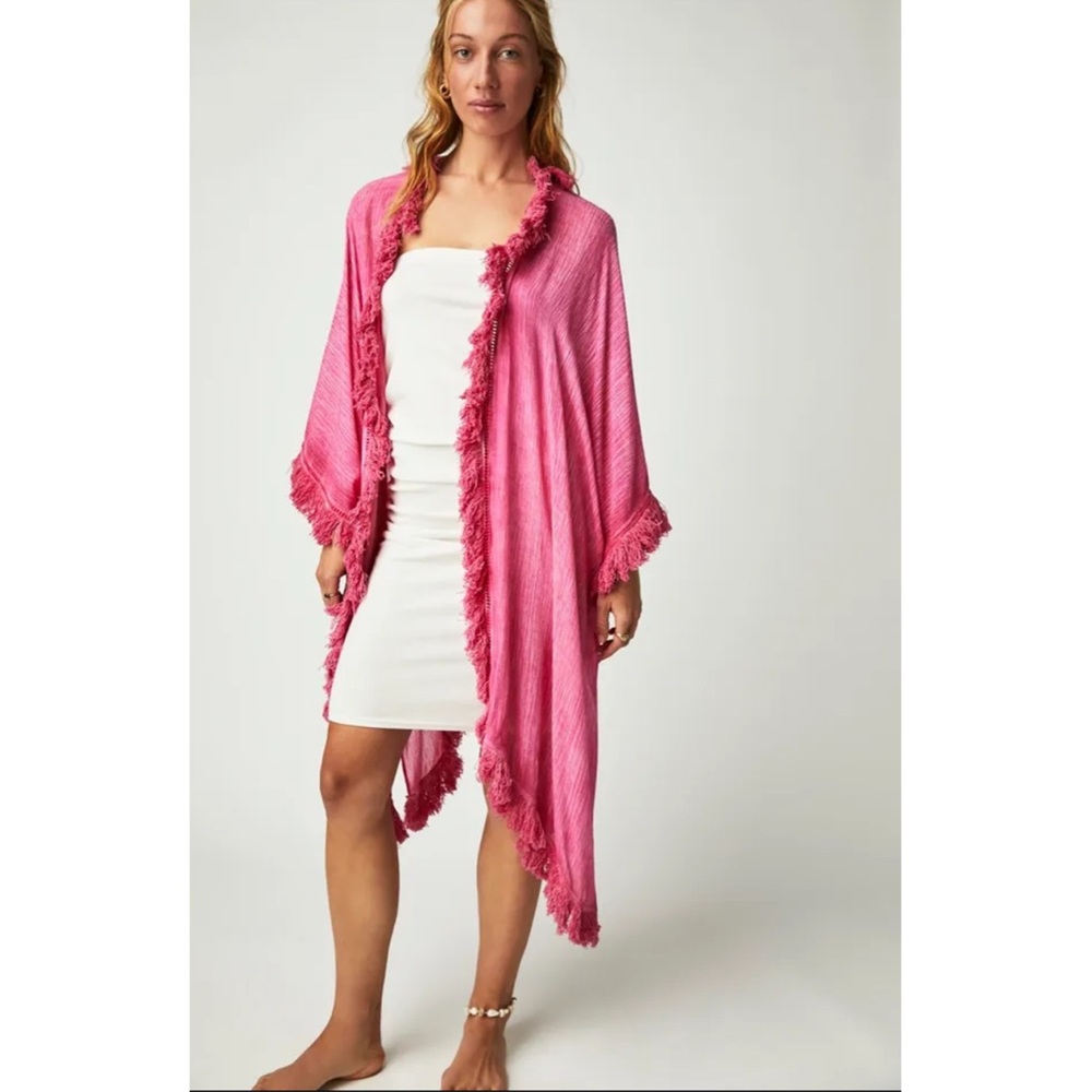 Free People Sun Bleached Fringe Kimono